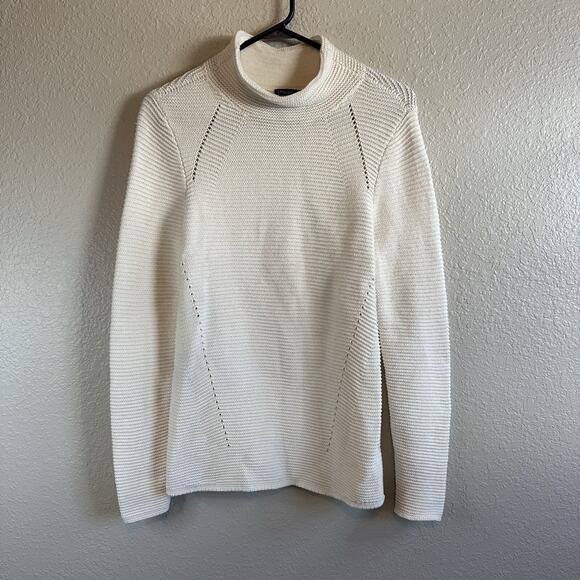 J. Mclaughlin Mock Neck Tunic Sweater Medium Ribbed Wool blend Career Casual - Picture 1 of 8